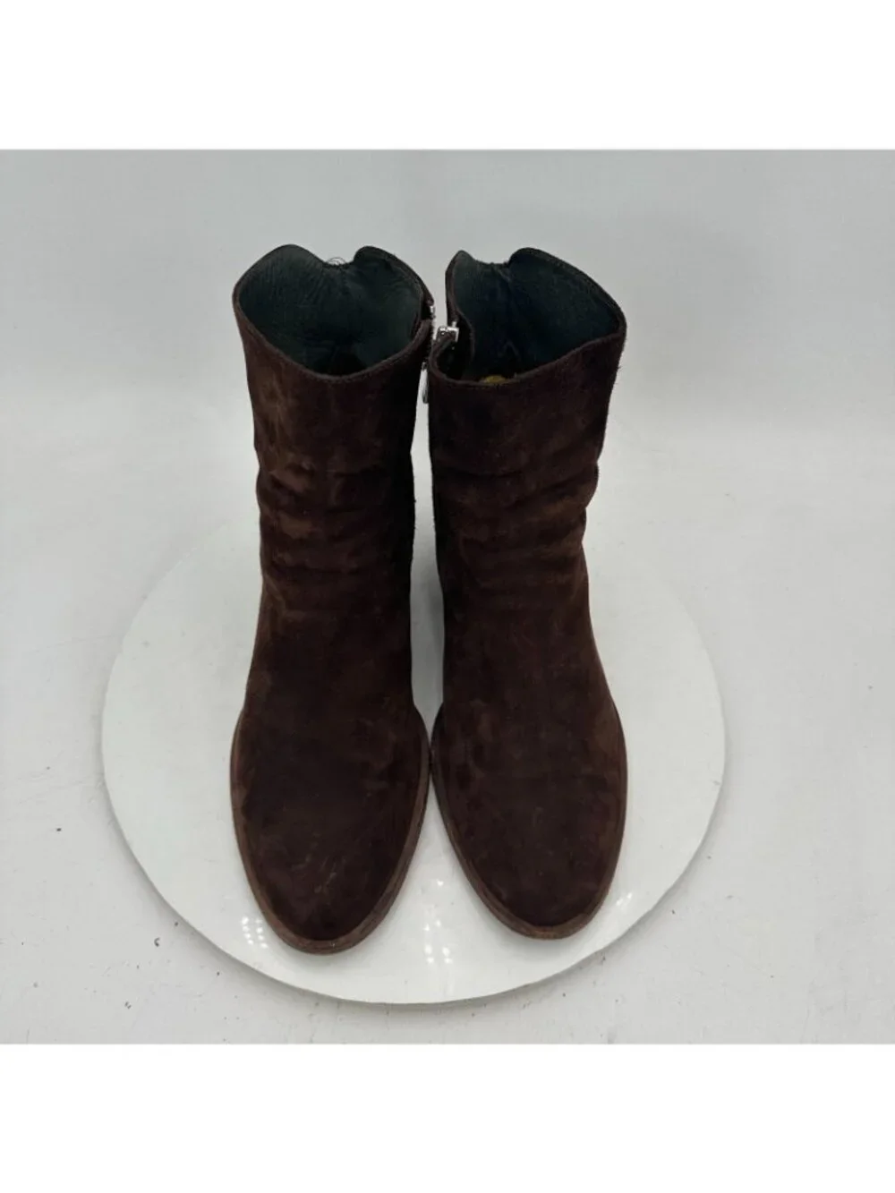 Officine Creative Women Size EU 40 US 10 Dark Brown Suede Side Zip Ankle Boot